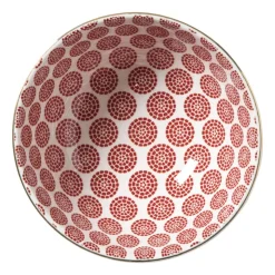 Xenos Schaaltje Mirna bloem klein - rood/wit - ø12x5.8 cm- Schalen