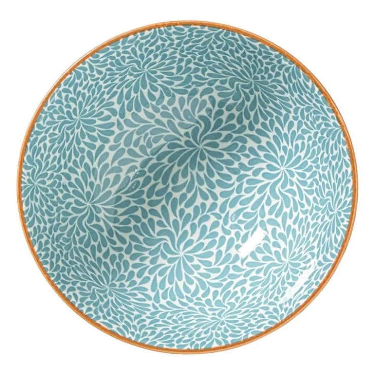 Xenos Schaaltje Moana middel - blauw/oranje - ø12.3x5.8 cm- Tapasservies|Schalen