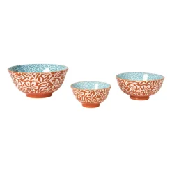 Xenos Schaaltje Moana middel - blauw/oranje - ø12.3x5.8 cm- Tapasservies|Schalen