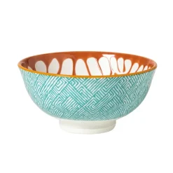 Xenos Schaaltje Nane middel - oranje/blauw - ø12.3x5.8 cm- Tapasservies|Schalen