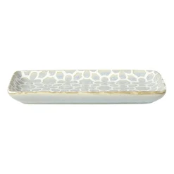 Xenos Schaaltje Nori rechthoekig - lichtblauw/wit - 2x20.5x11 cm- Sushi Servies|Tapasservies