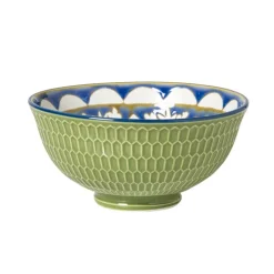 Xenos Schaaltje Rene middel - groen/blauw - ø12.3x5.8 cm- Tapasservies|Schalen