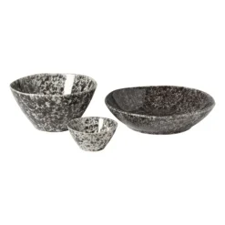 Xenos Schaaltje Roots - zwart/wit - ø15.7x8.2 cm- Schalen