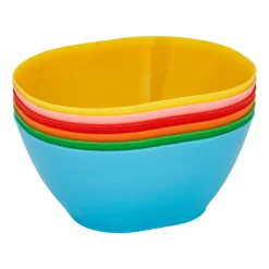 Xenos Schaaltjes - multikleur - kunststof - ø12 cm - set van 6- Buitenservies|Kinderservies