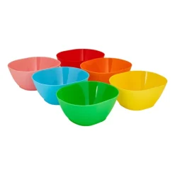 Xenos Schaaltjes - multikleur - kunststof - ø12 cm - set van 6- Buitenservies|Kinderservies
