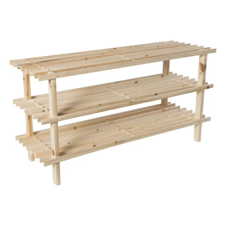 Xenos Schoenenrek 3-laags - hout - 40x77x26 cm- Schoenenrek