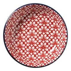 Xenos Schoteltje Amily - donkerblauw/rood - ø9.7x2 cm- Tapasservies|Schalen