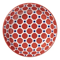 Xenos Schoteltje Anne - rood/blauw - ø9.7x2 cm- Thee Accessoires|Schalen