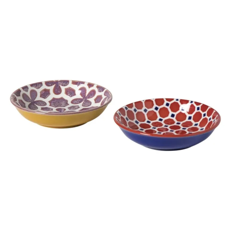 Xenos Schoteltje Anne - rood/blauw - ø9.7x2 cm- Thee Accessoires|Schalen