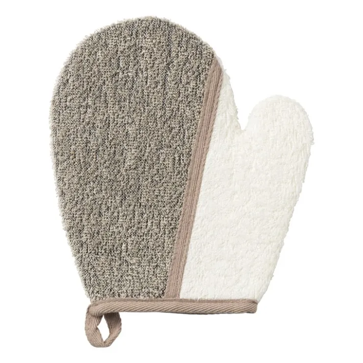 Xenos Scrub handschoen - naturel - 17.5x21 cm- Badkamer Accessoires
