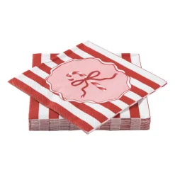 Xenos Servet candy cane - roze/rood - 33x33 cm- Kertservetten