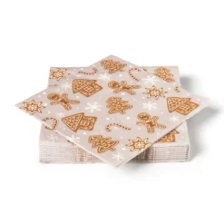 Xenos Servet Cookies - grijs - 33x33 cm- Kertservetten