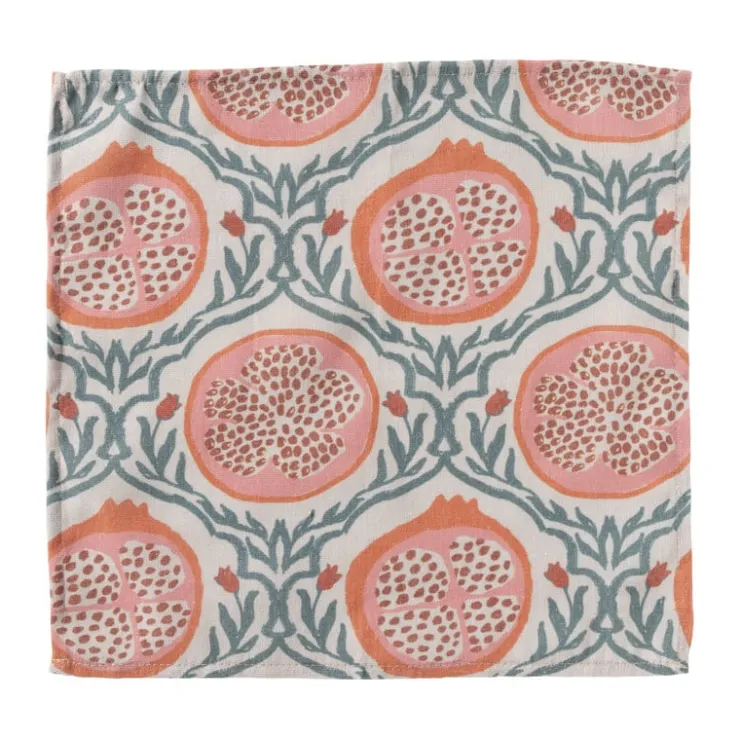 Xenos Servet granaatappel - rood - set van 2 - 40x40 cm- Servetten