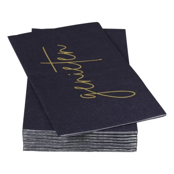 Xenos Servet lang - blauw - 33x33 cm- Kertservetten