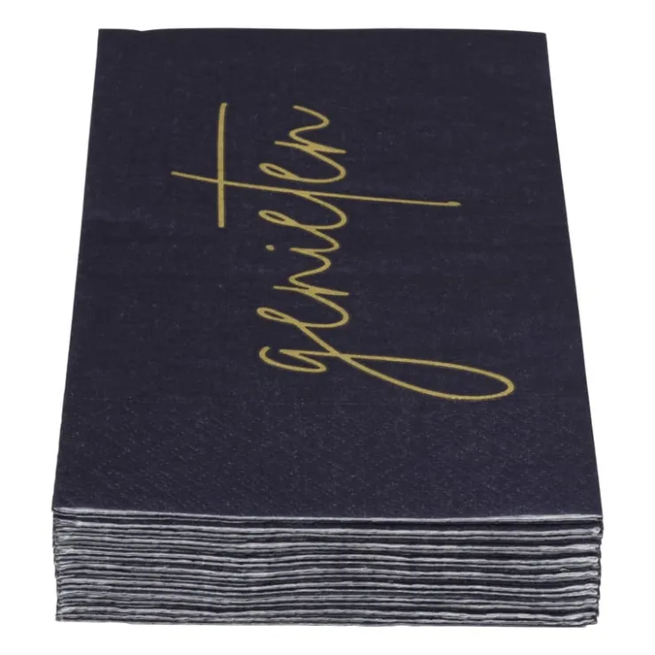 Xenos Servet lang - blauw - 33x33 cm- Kertservetten