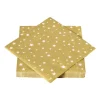 Xenos Servet sterren - wit/goud - 33x33 cm- Kertservetten