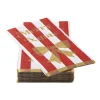 Xenos Servet strikjes en strepen - rood/wit - 33x40 cm- Kertservetten
