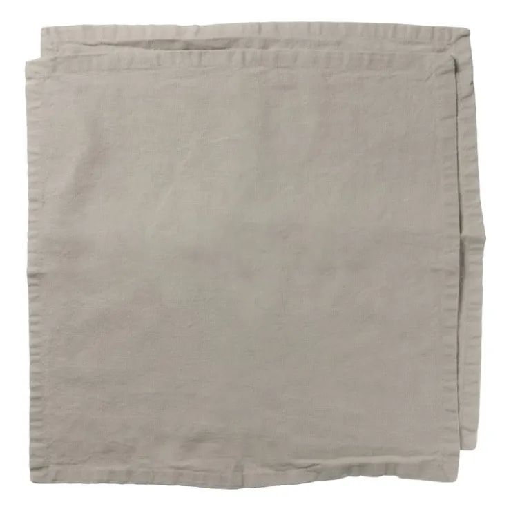 Xenos Servet zand - taupe - set van 2 - 40x40 cm- Kerst|Servetten