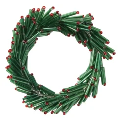 Xenos Servetring kersttak - groen/rood - ø7 cm- Servetten|Servetringen