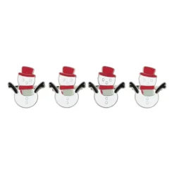 Xenos Servetring sneeuwpop - set van 4 - ø5 cm- Servetten|Servetringen