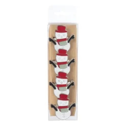 Xenos Servetring sneeuwpop - set van 4 - ø5 cm- Servetten|Servetringen