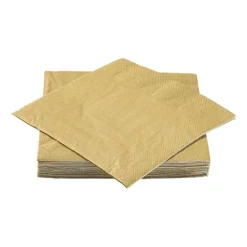 Xenos Servetten - goudkleurig - set van 20- Papieren Servetten|Servetten