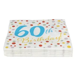 Xenos Servetten 60 jaar - 20 stuks- Papieren Servetten|Verjaardagen