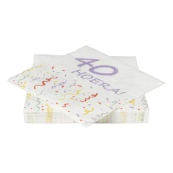 Xenos Servetten 40 jaar - 20 stuks- Papieren Servetten|Verjaardagen