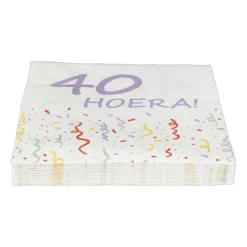 Xenos Servetten 40 jaar - 20 stuks- Papieren Servetten|Verjaardagen