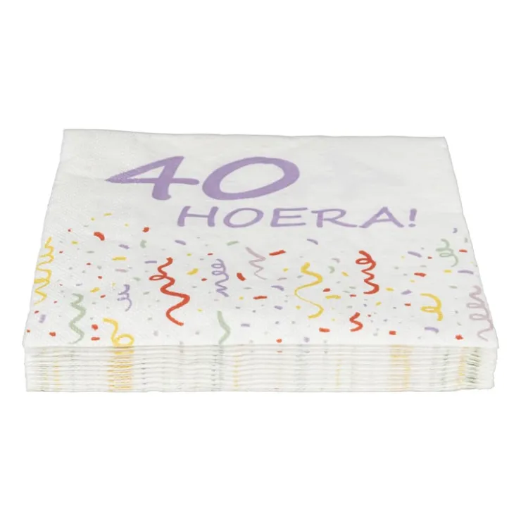 Xenos Servetten 40 jaar - 20 stuks- Papieren Servetten|Verjaardagen