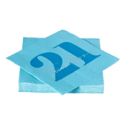Xenos Servetten 21 jaar - blauw - set van 20- Papieren Servetten|Verjaardagen