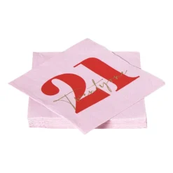 Xenos Servetten 21 jaar - rood - set van 20- Papieren Servetten|Verjaardagen