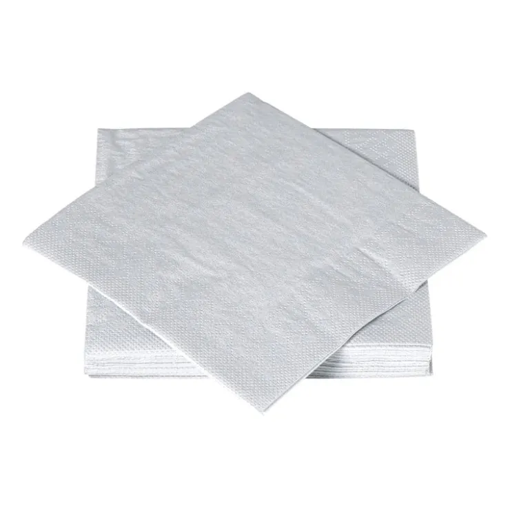 Xenos Servetten - zilverkleurig - set van 20- Papieren Servetten|Servetten