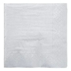 Xenos Servetten - zilverkleurig - set van 20- Papieren Servetten|Servetten