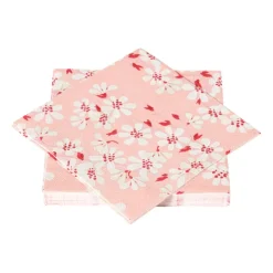 Xenos Servetten bloemenprint - 33x33 cm - set van 20- Papieren Servetten|Servetten