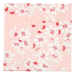Xenos Servetten bloemenprint - 33x33 cm - set van 20- Papieren Servetten|Servetten