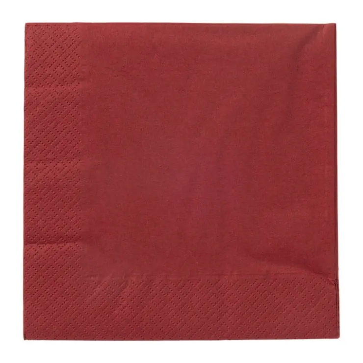 Xenos Servetten bordeauxrood - 33x33 cm - set van 20- Papieren Servetten|Servetten