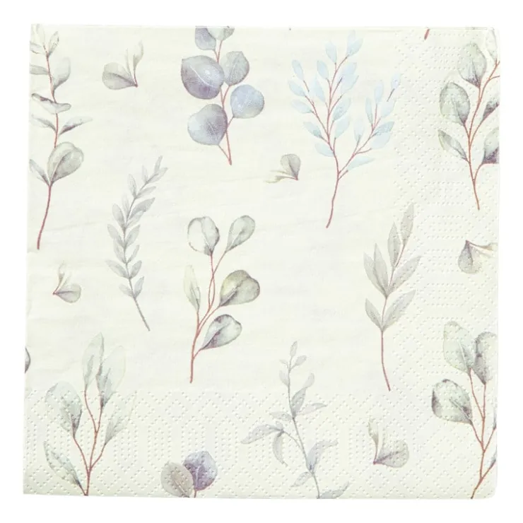 Xenos Servetten botanisch - 33x33 cm - set van 20- Papieren Servetten|Servetten