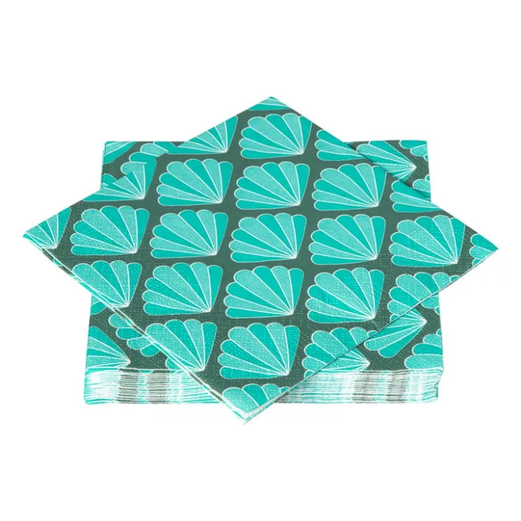 Xenos Servetten schelp - 33x33 cm - set van 20- Papieren Servetten|Servetten