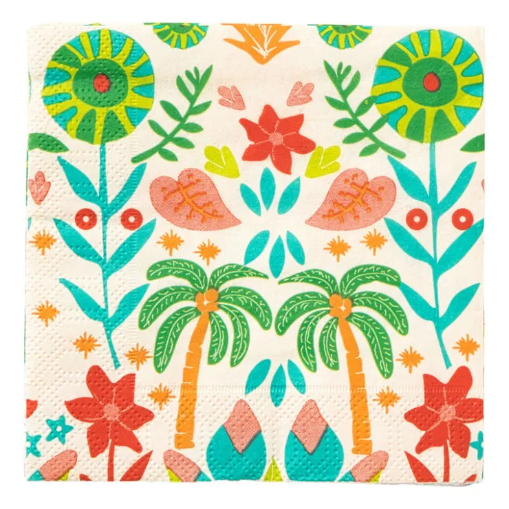 Xenos Servetten tropical - 24x24 cm - set van 20- Papieren Servetten|Servetten