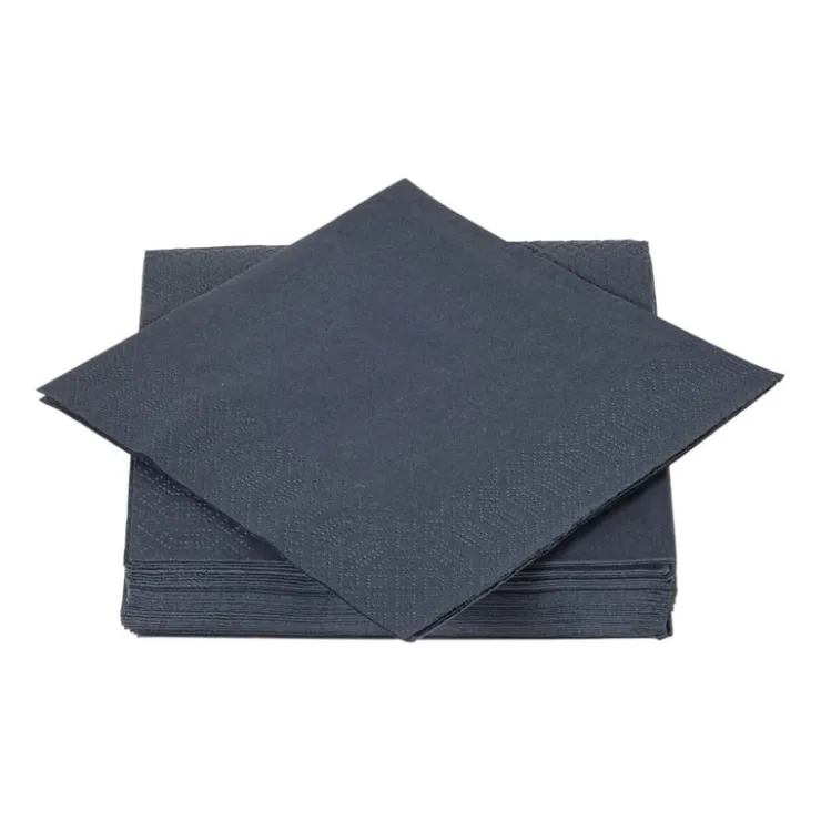 Xenos Servetten zwart - 24x24 cm - set van 20- Papieren Servetten|Servetten