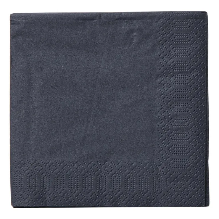 Xenos Servetten zwart - 24x24 cm - set van 20- Papieren Servetten|Servetten