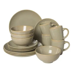 Xenos Serviesset - beige - 16-delig - 4 persoons - reactive glaze- Serviessets