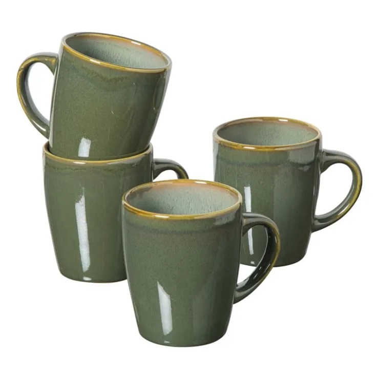 Xenos Serviesset reactive glaze - groen - 16-delig- Serviessets|Kerstservies