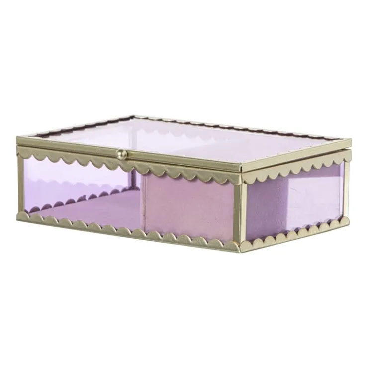 Xenos Sieradendoos - paars - 4.7x15x11 cm- Sieraden Opbergen