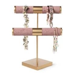 Xenos Sieradenrek - roze - 21x26.5x13.5 cm- Sieraden Opbergen|Kerstcadeaus