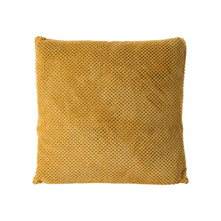 Xenos Sierkussen blokje - okergeel - 45x45 cm- Kussens