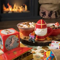 Xenos Sinterklaas mok - rood/geel/wit - 300 ml- Mokken