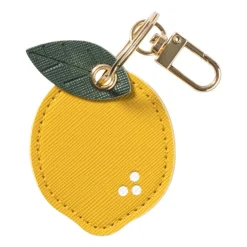 Xenos Sleutelhanger citroen - geel/groen - ø4.7x6.3 cm- Selutelhangers