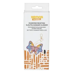 Xenos Sleutelhanger vlinder - diamond paint - 7x7 cm- Diamond Paintings